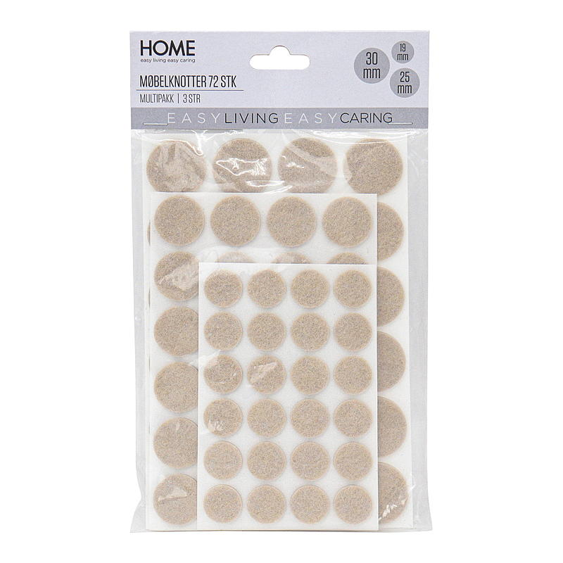Meubelknoppen 72 stuks, ø 19/25/30 mm, beige