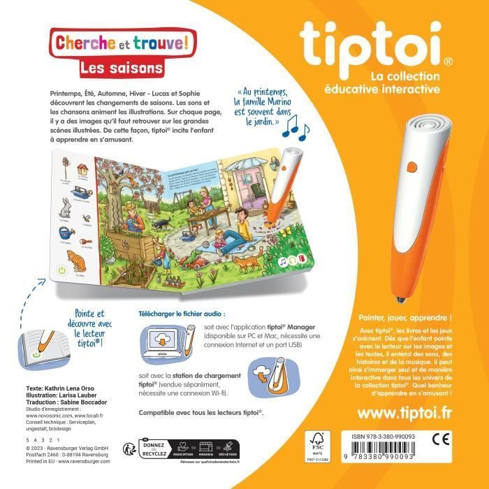 Ravensburger-tiptoi®-Libro interactivo: Busca y encuentra las estaciones-Juego educativo electrónico, sin pantallas-Para mayores de 2 años-13099009