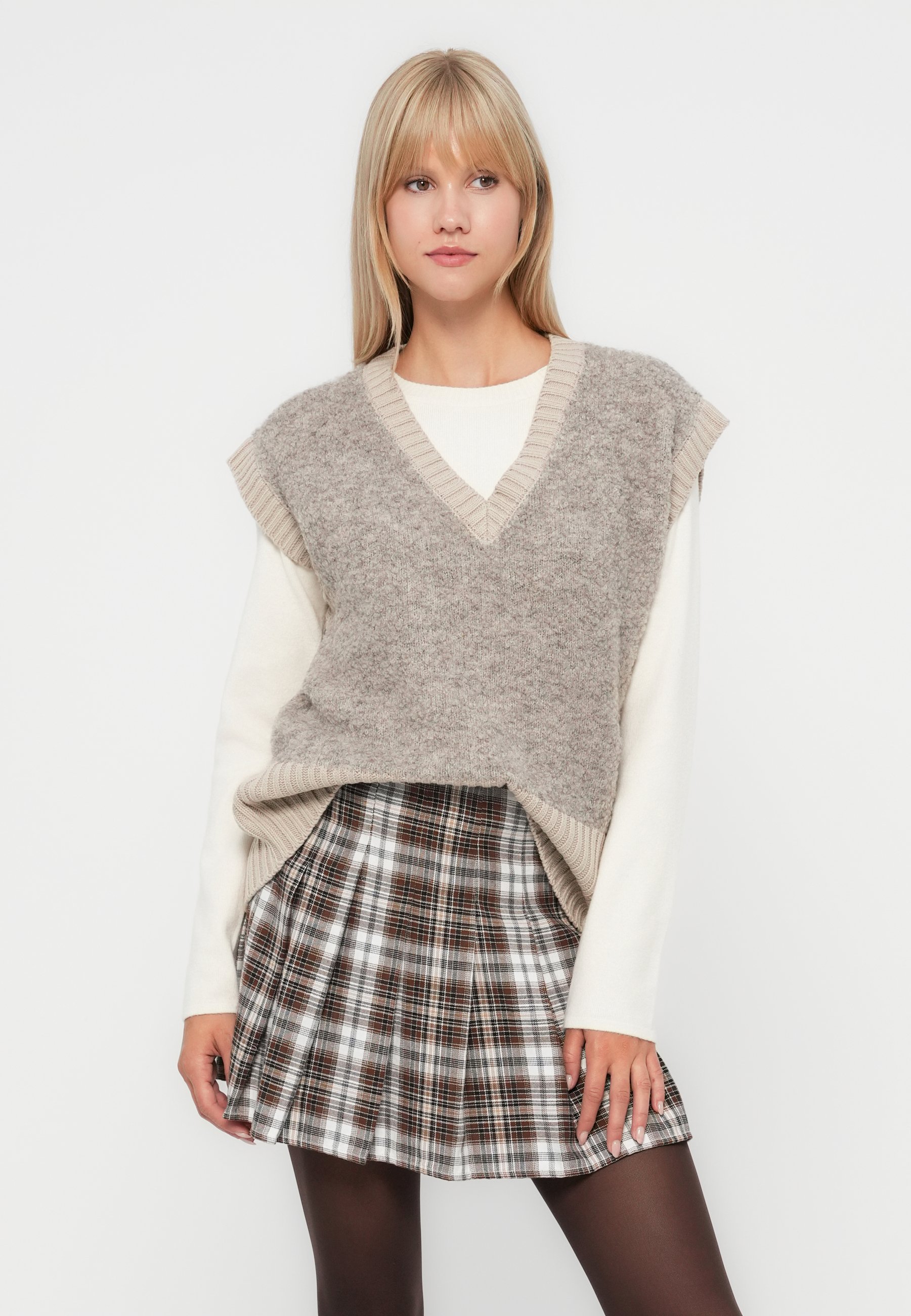 ONLY ONLCILLE WESTE - Pullover - hellbraun