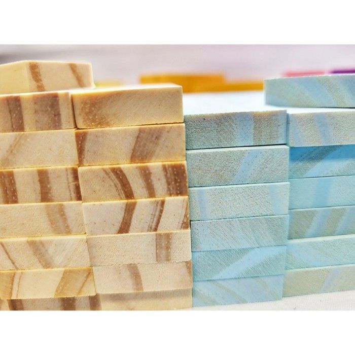 DORJEE - 200 planchettes de construction en bois multicolores - Jeu d’assemblage dès 3 ans