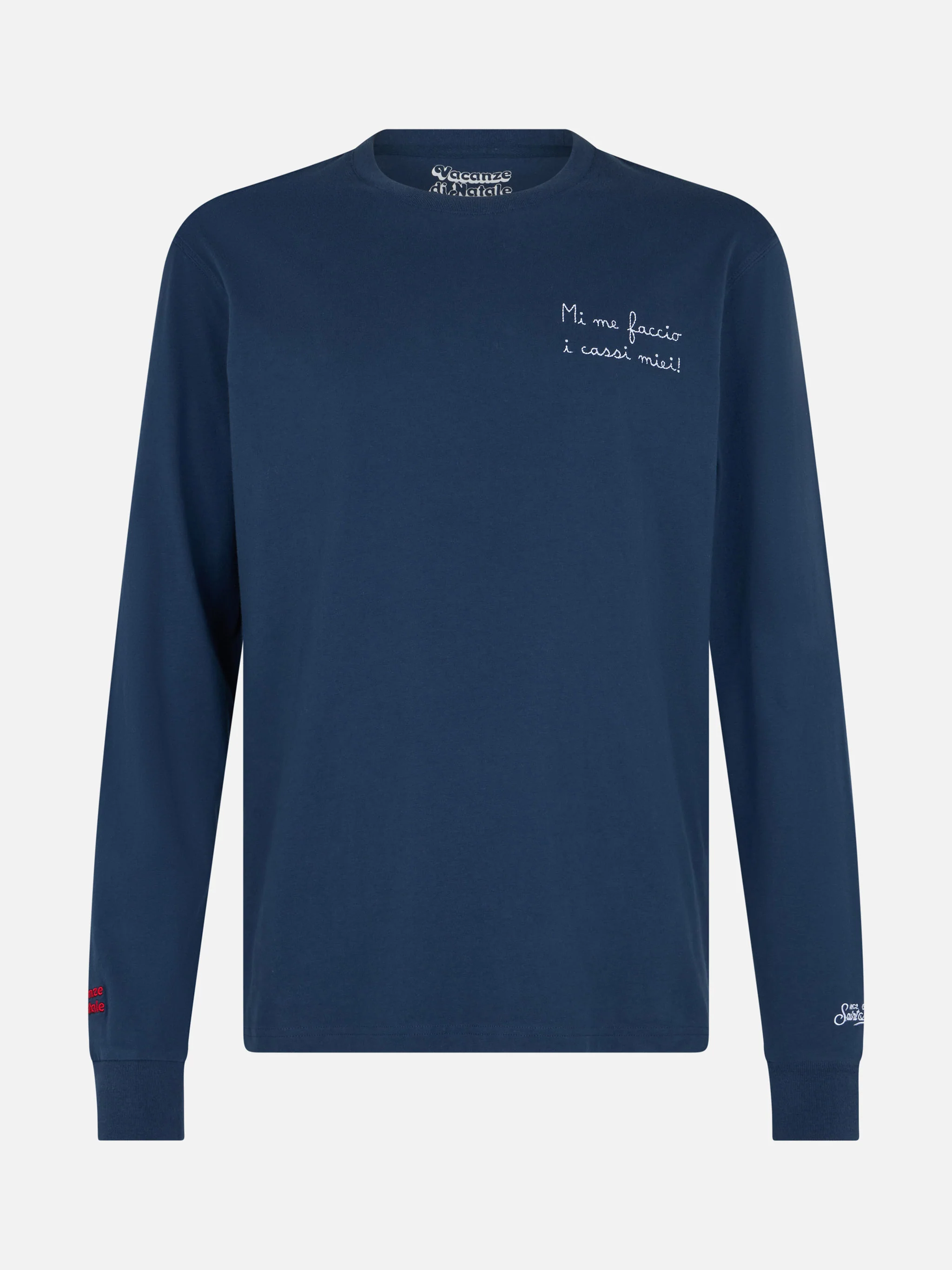 Camiseta azul Luton para hombre con bordado 