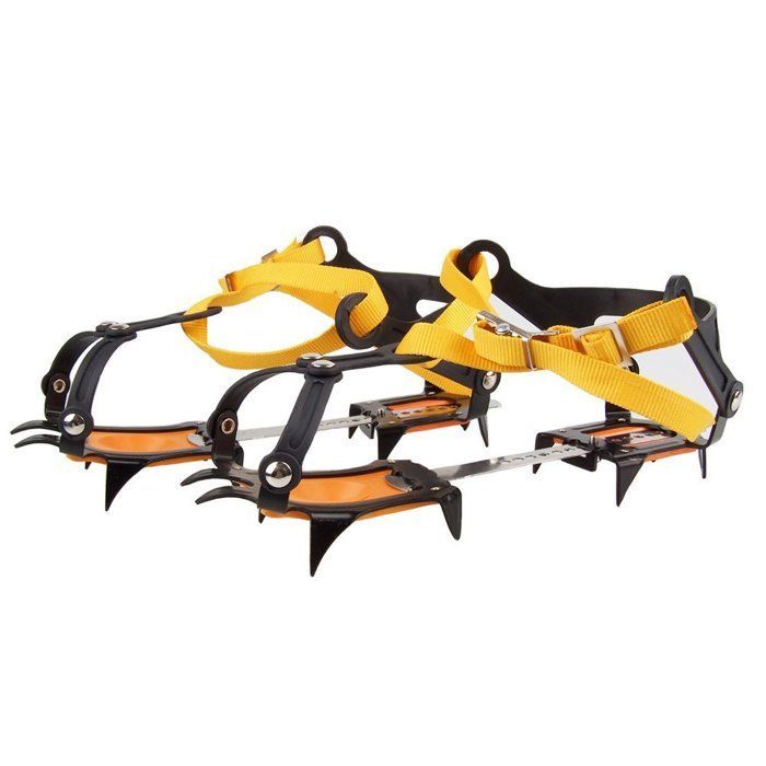 10 dientes. Incluye cadena de soldadura para tablas de snowboard. Crampones de acero inoxidable. Esquí al aire libre. Esquí de travesía en hielo. Escalada.