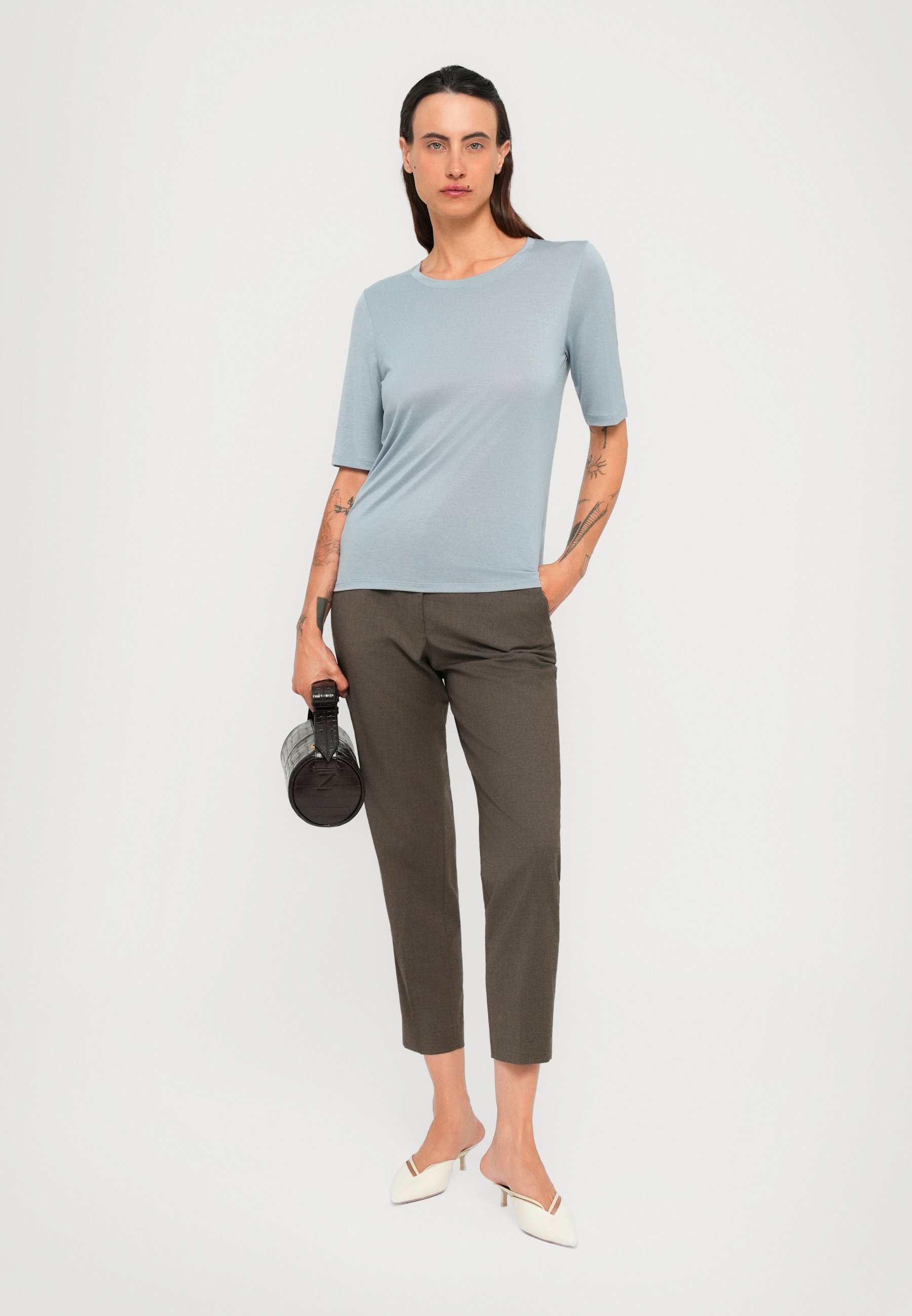 Filippa K ELENA T-shirt - Basic T-shirt - mistblauw