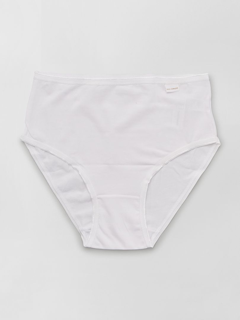 Conjunto de 3 calcinhas midi 'Sans Complexe' - brancas