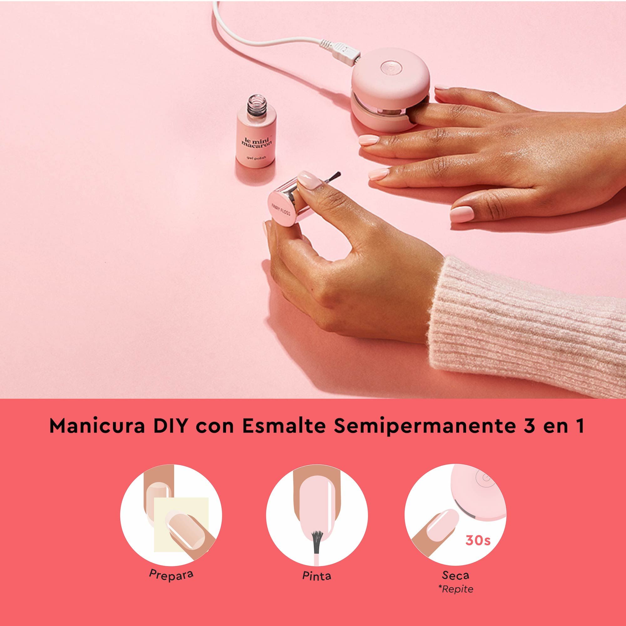 Fairy Floss puspermanentās nagu lakas komplekts Esmaltes semipermanentes
