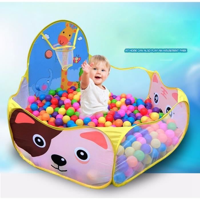 Pink ball pit with basket - SANLIN BEANS - Playpen - Dot - Plastic - Size 120