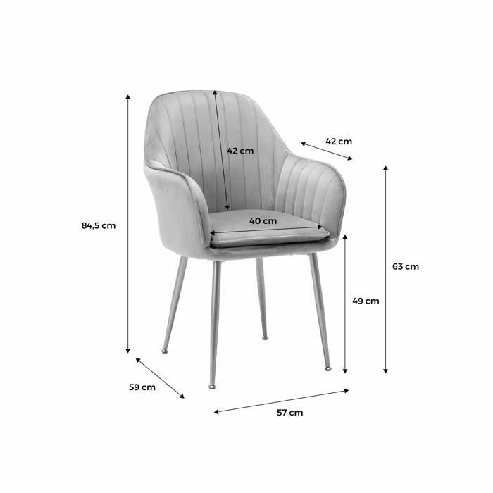 SHELLA fauteuil van metaal en bouclé