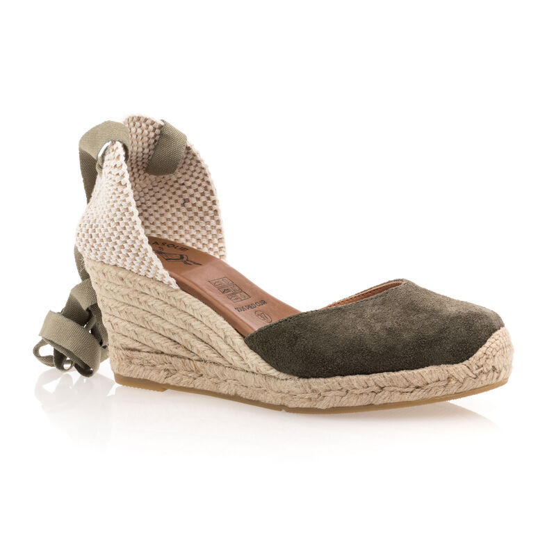 Grønne espadriller med tausåler til dame