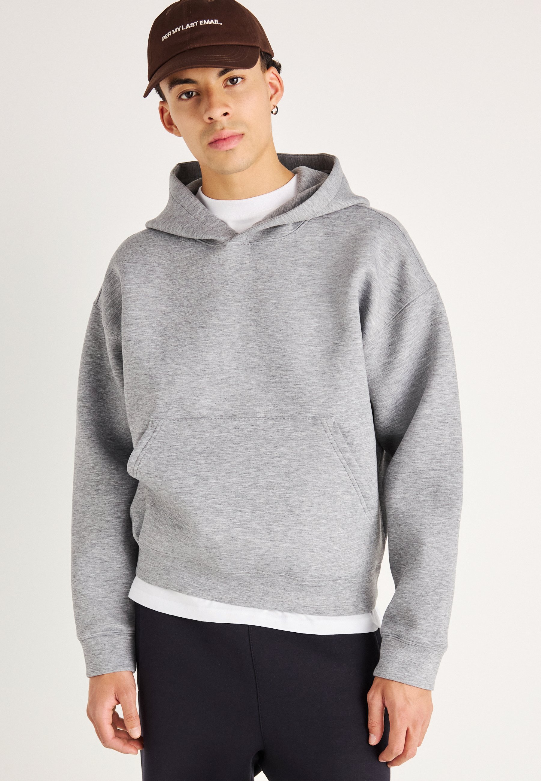 Weekday SIMON HOODIE - Bluza z kapturem - szary melanż