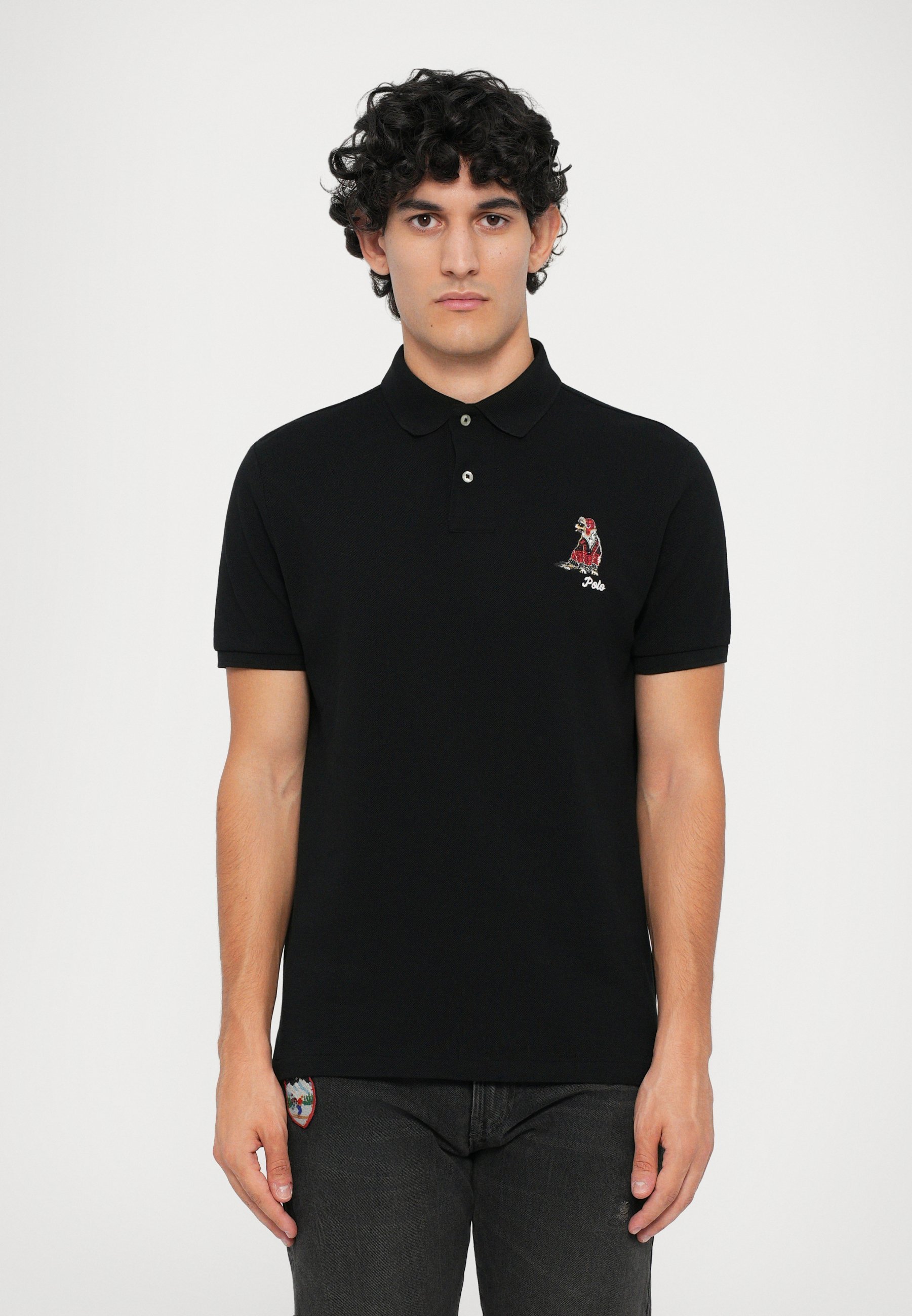 KRÁTKÝ RUKÁV - Triko s límečkem - black