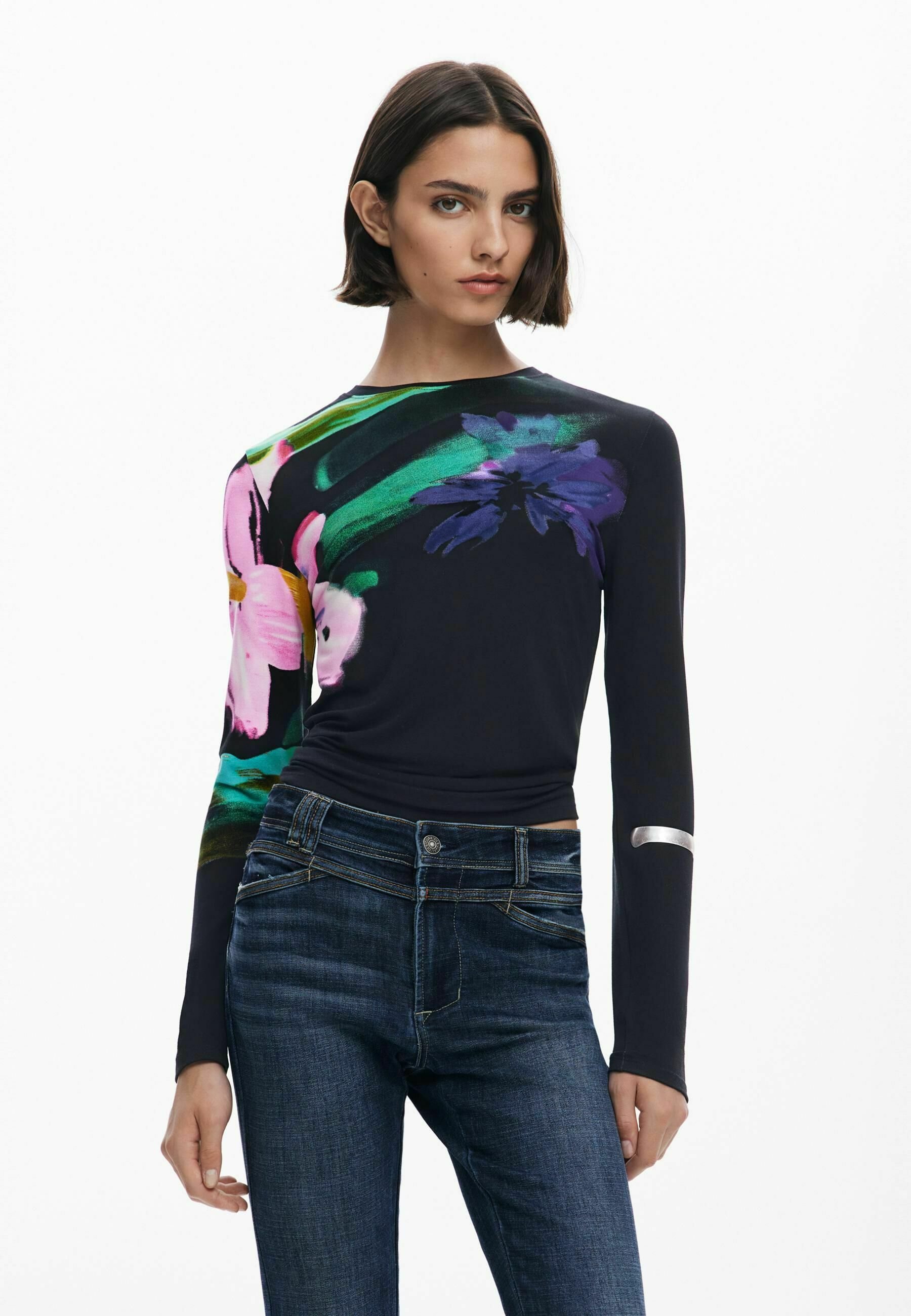 Desigual FLORAL - Haut à manches longues - noir