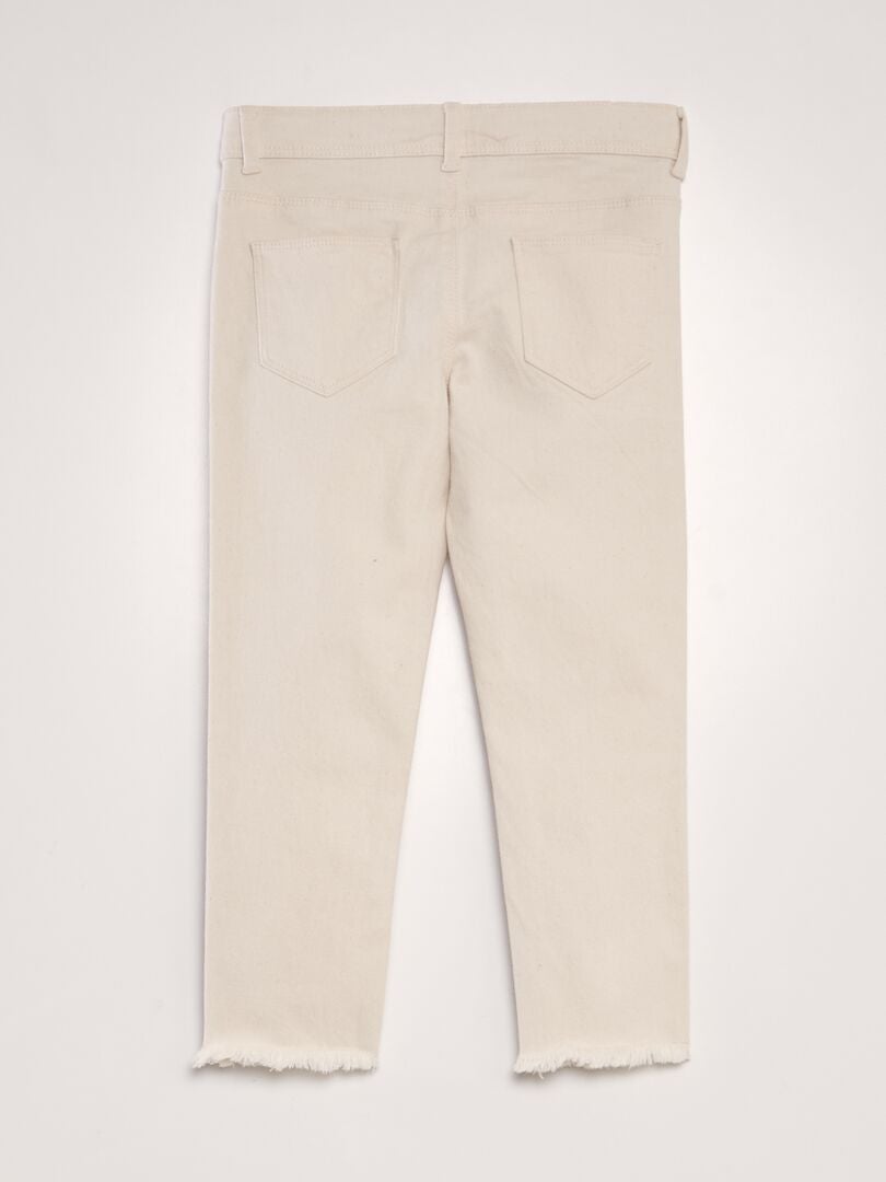 Skinny capri broek met hoge taille - BEIGE