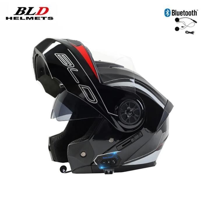 Casco plegable Bluetooth para motocicleta, casco de seguridad, casco de motocross, casco para montar a caballo, homologado por DOT ECE [C649025923]