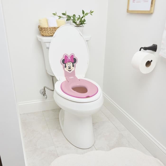 DISNEY BABY - MINNIE - Universeller, selbstklebender Kinder-Toilettensitzverkleinerer, innovativ, schnelle Installation, semi-permanent