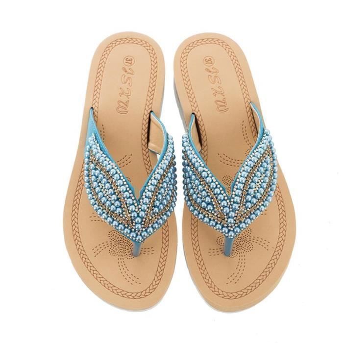 Havaianas Women's Beach Flip-Flops, Summer, Non-Slip, Flat, Comfortable - Blue - Adult