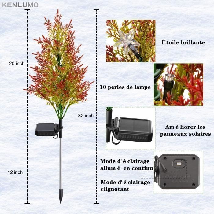 Set van 4 buitenlampen op zonne-energie, kleurrijke LED-lampjes, waterdicht, voor gazon, terras, cadeau, Halloween, kerstdecoratie