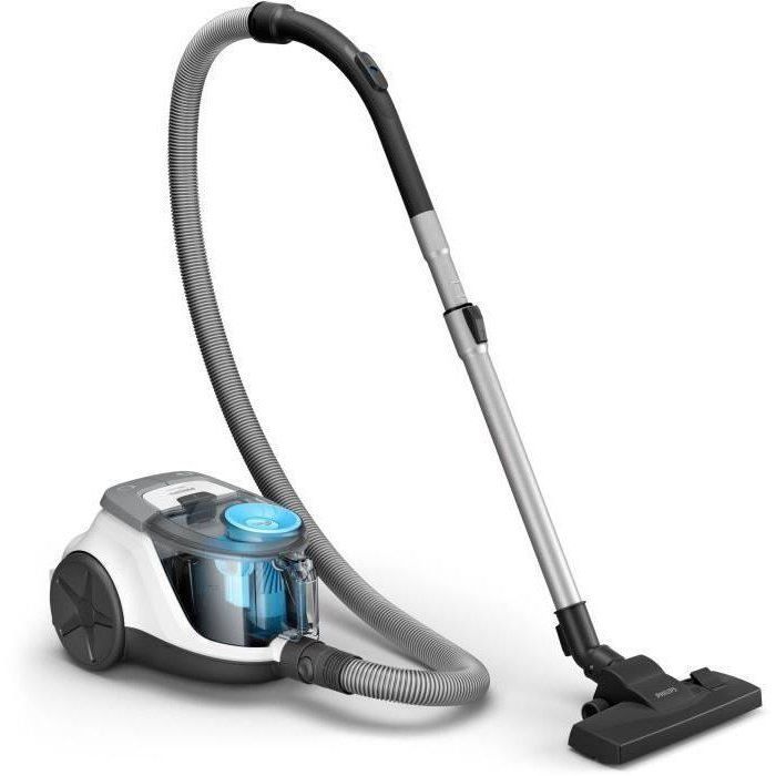 Aspiradora sin bolsa - PHILIPS - XB2122/09 - Serie 2000 - 850 W - 77 dB - Blanco/azul