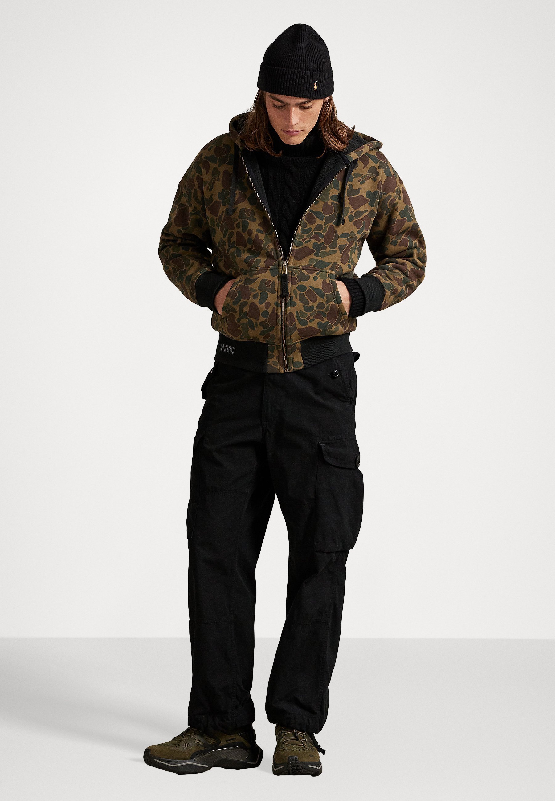 Moletom com capuz Polo Ralph Lauren CAMO DOUBLE-KNIT - Blusa de moletom com zíper - multicolorida