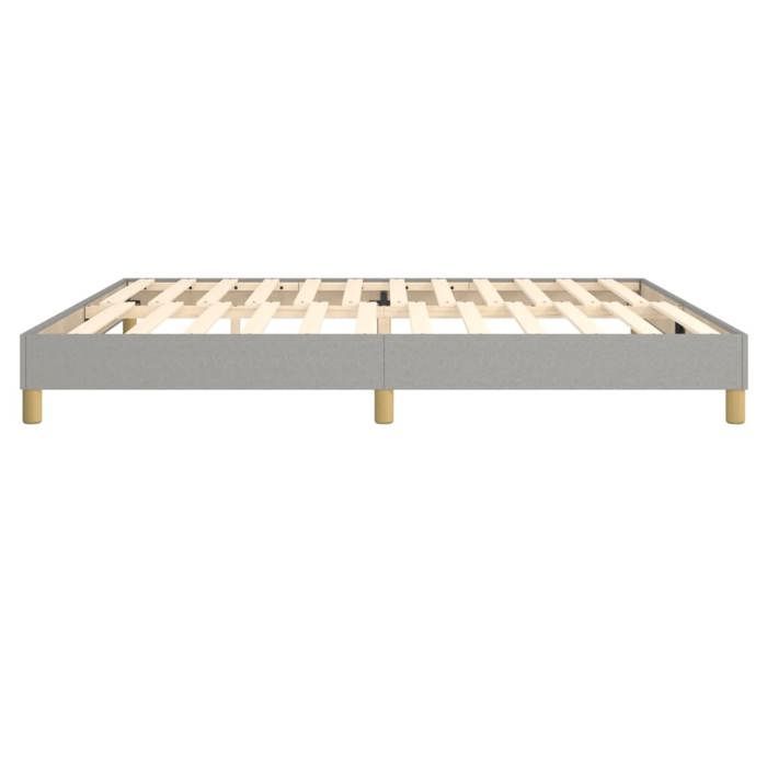 Cama de madera gris de 200 x 200 cm - Estable y duradera - Estructura de cama de muelles gris claro de 200 x 200 cm, tela 001_602811