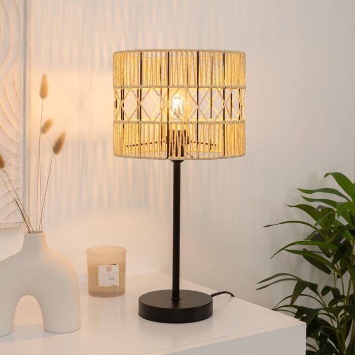 Lampe à poser - ATMOSPHERA - Caly - Noir - H47cm - E27 40W - Design moderne