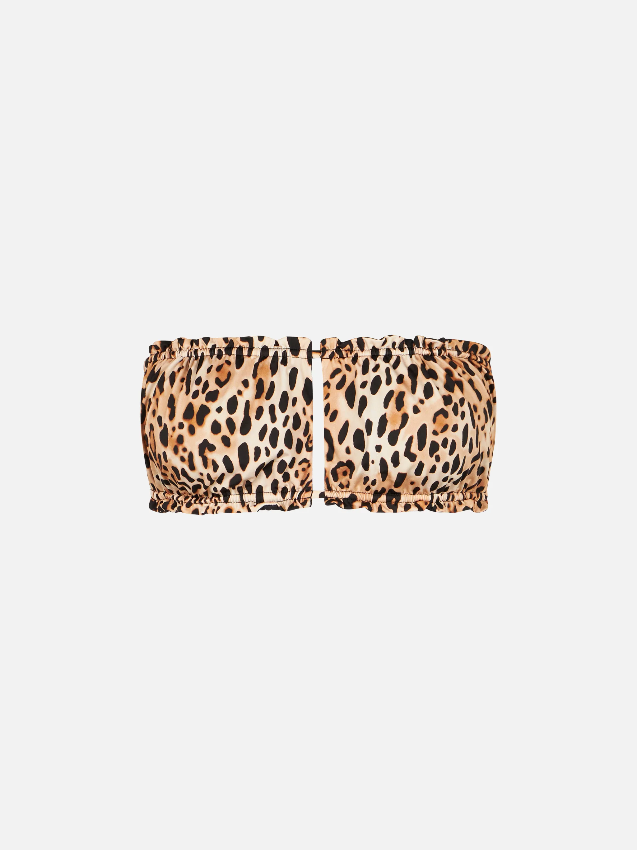 Maillot de bain bandeau imprimé léopard pour femme