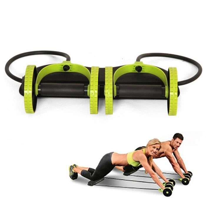 Multifunctional Abdominal Wheel - Green - Fitness Trainer - 43.3x17.3x17.6 cm - Multicolored - Adult