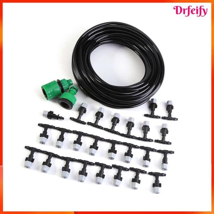 Kit d'arrosage goutte à goutte - AKOZON - Kit 15 m - buses amovibles - brume ≤70 µm - tuyau 4/7