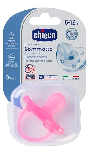 CHICCO Chicco Gommotto pijama de silicona para niña de 6 a 12 meses, 1 unidad, con ventosa