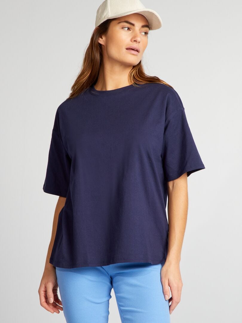 Camiseta de algodón estampada - AZUL