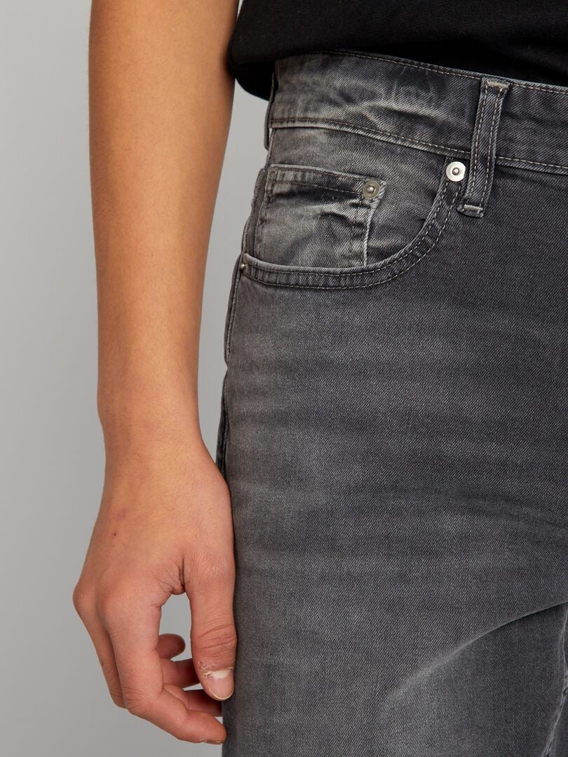 Slim fit 5-zakken denim broek - grijs