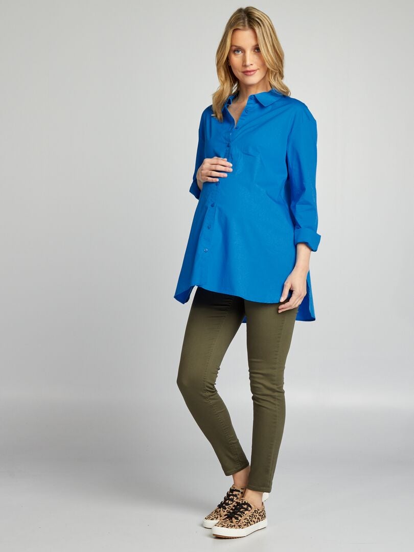 Oversized zwangerschapsshirt - BLAUW