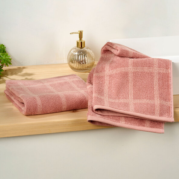 Frottierserie Square Handtuch, rosa, 2 x 2er Set