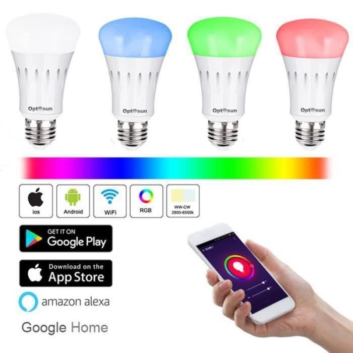 Lampadina intelligente WiFi Caravan® E27 6W RGBW LED connessa con telecomando e cambio colore