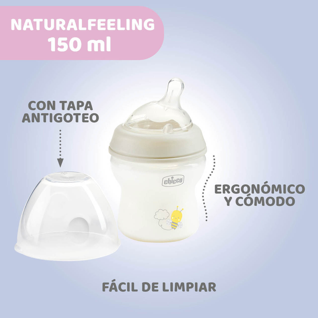 NaturalFeeling 150ml silikonowa butelka dla niemowląt 0m+
