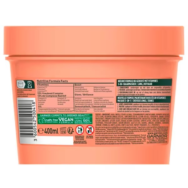 Vlasová maska Garnier Fructis Pineapple Hair Food 3 v 1 400 ml