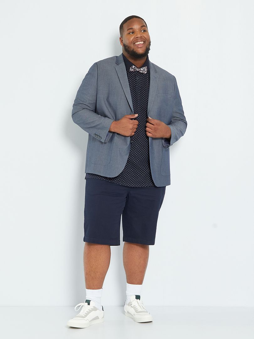 Blazer de corte regular - azul e preto