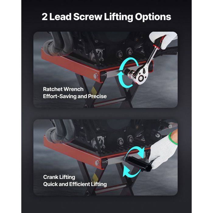 Elevador de motocicletas Duoku: gato de tijera de acero resistente para vehículos todo terreno y motocicletas todoterreno, ideal para reparaciones.