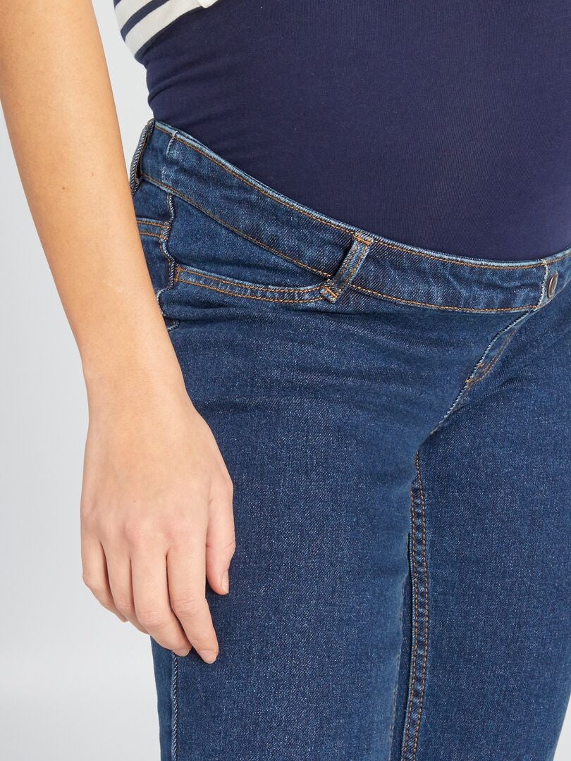 Calça jeans flare para gestantes - AZUL