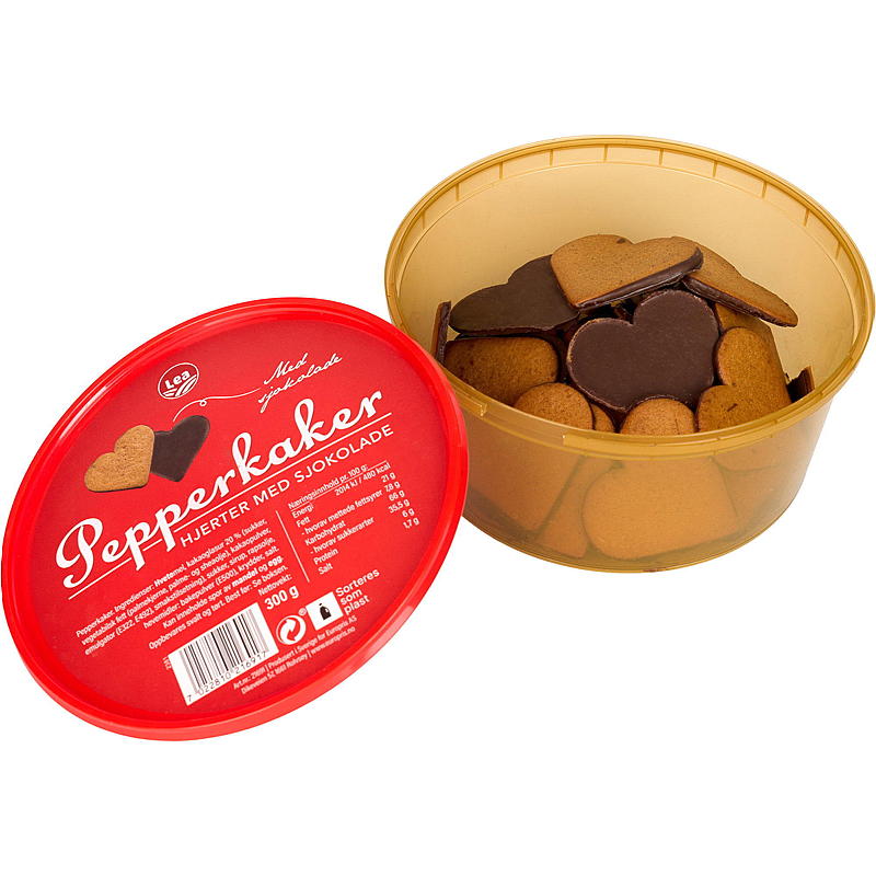 Corazones de pan de jengibre Lea con chocolate 300 g