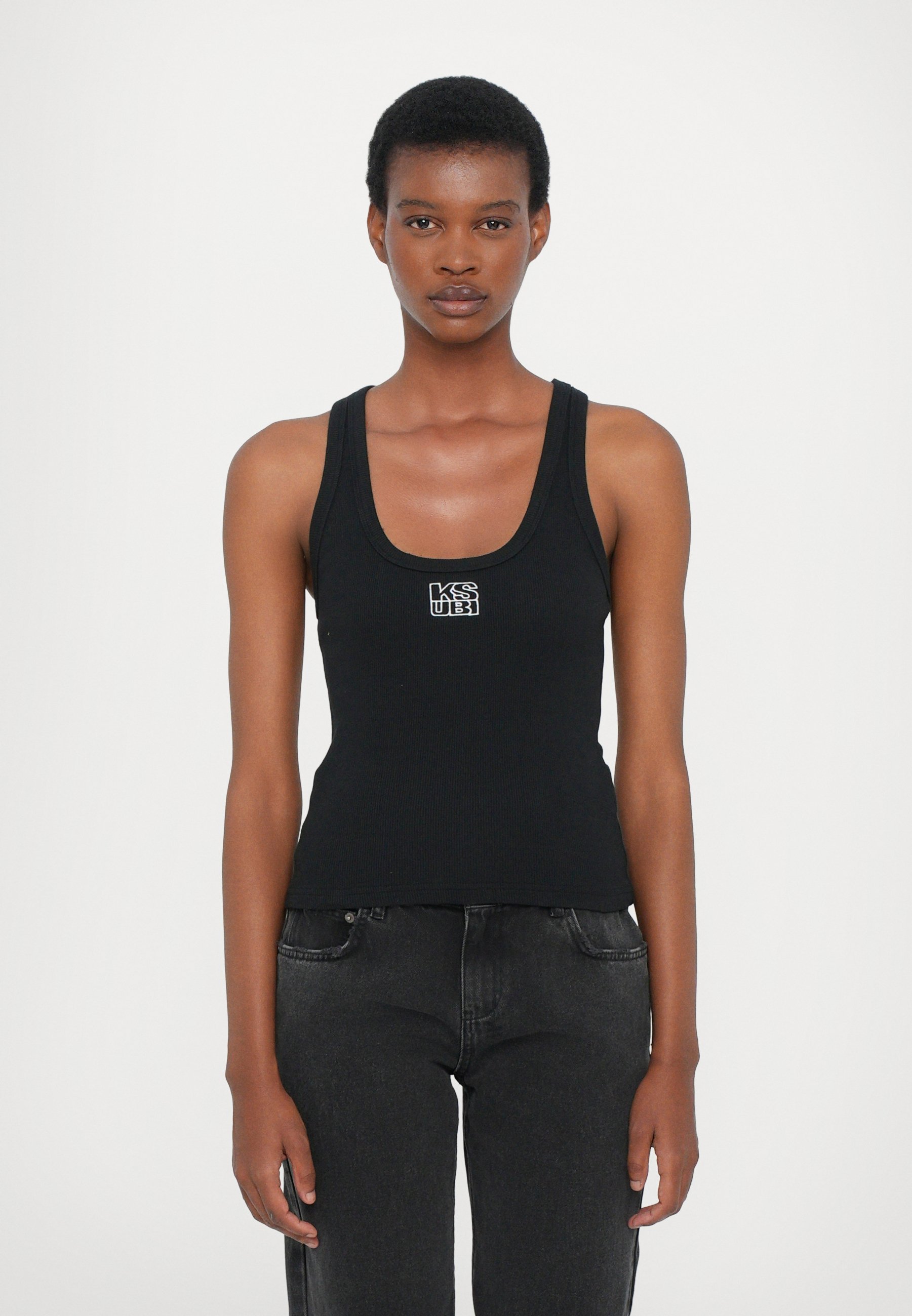 Ksubi STACKED ORIGIN TANK - Top - čierny