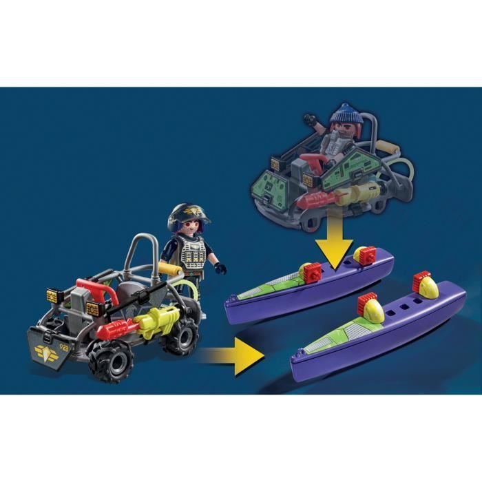 PLAYMOBIL 71147 Quad transformable de bandit, Les policiers Unité d'élite, City Action, Dès 5 ans