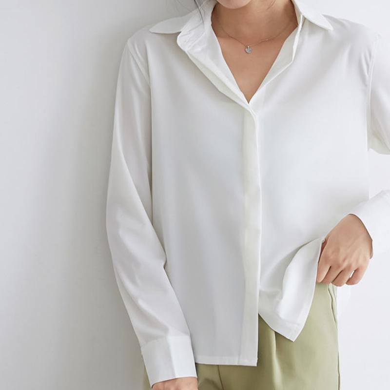 Uniforme d'automne pour étudiantes, modèle basique : chemise blanche professionnelle à manches longues et col carré, salopette en mousseline, chemisier femme