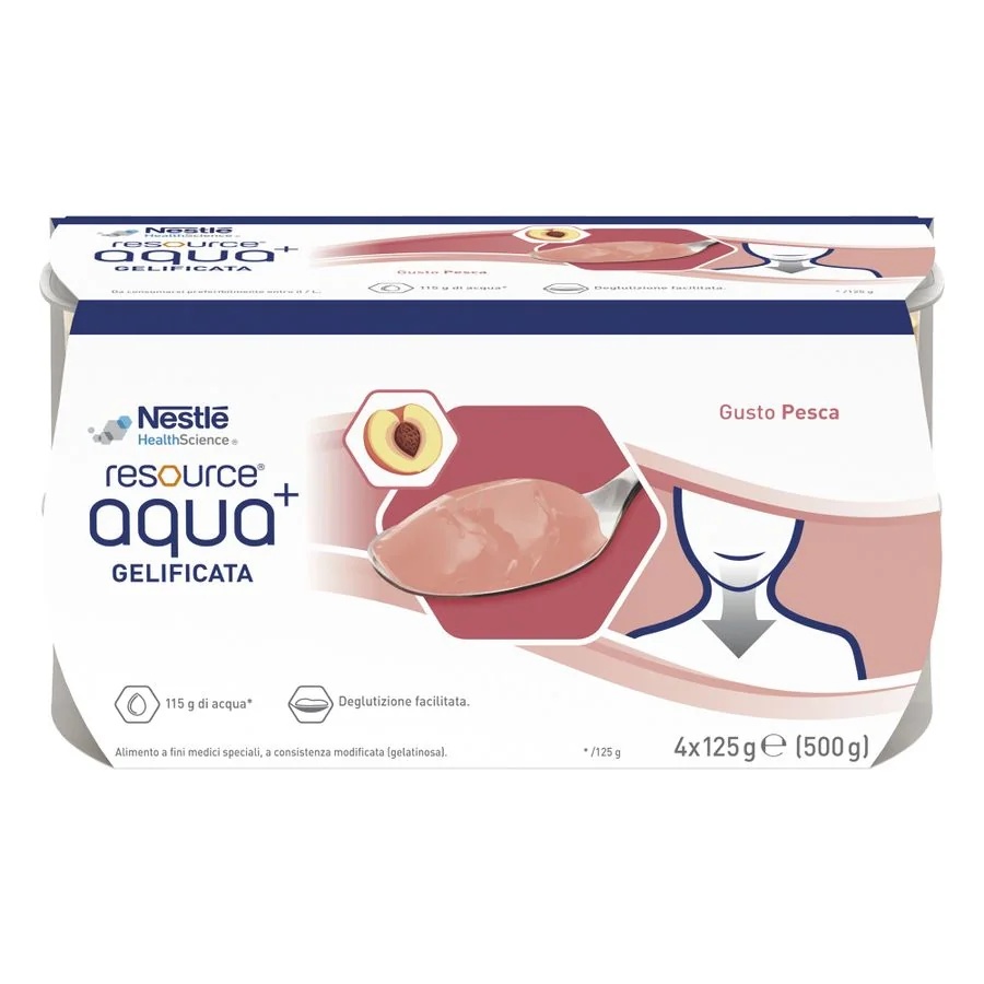 NESTLÉ Resource Gel de agua de durazno 4 x 125 g para la disfagia