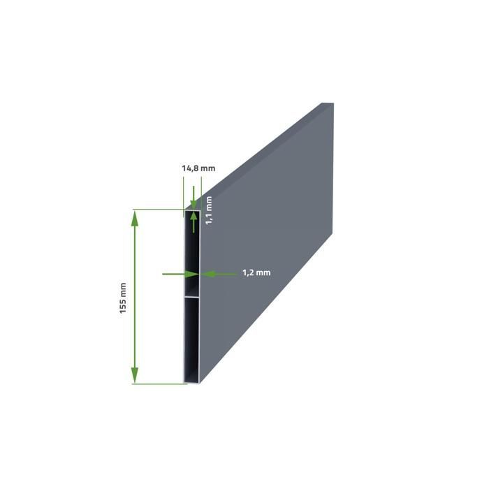 Puerta batiente y kit de motorización - Casanoov - VOGEL - 3 m de altura (178 cm) - Gris - Aluminio / Motorización HIKER B200