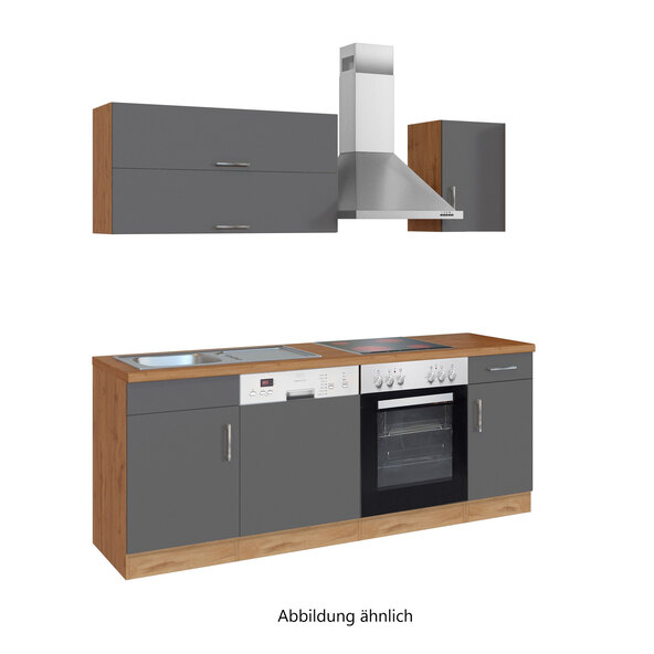 PORTO kitchen unit, 210 cm, anthracite/wotan