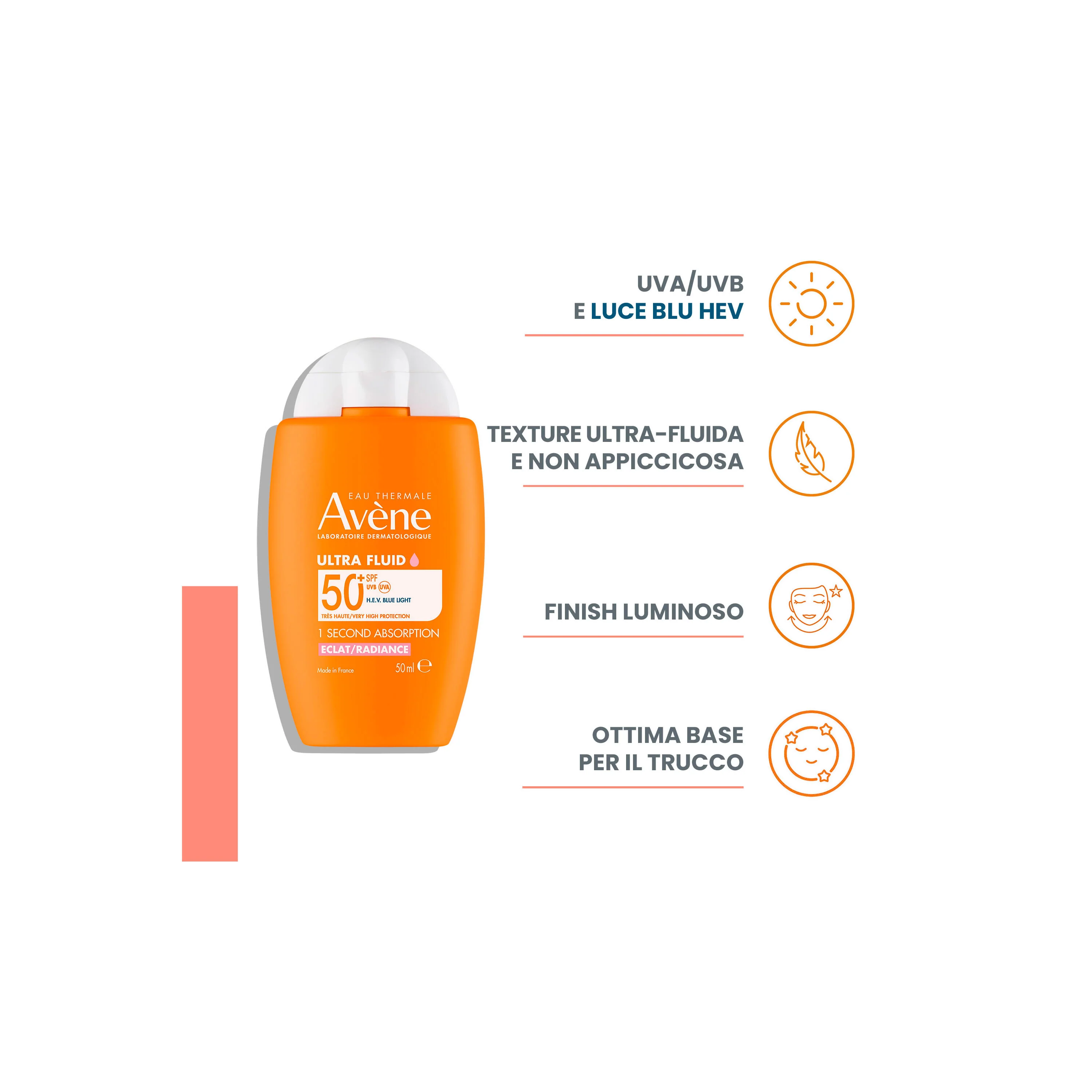 Suncare Ultra Fluid Luminosità SPF50+ - Solare viso alta prot.