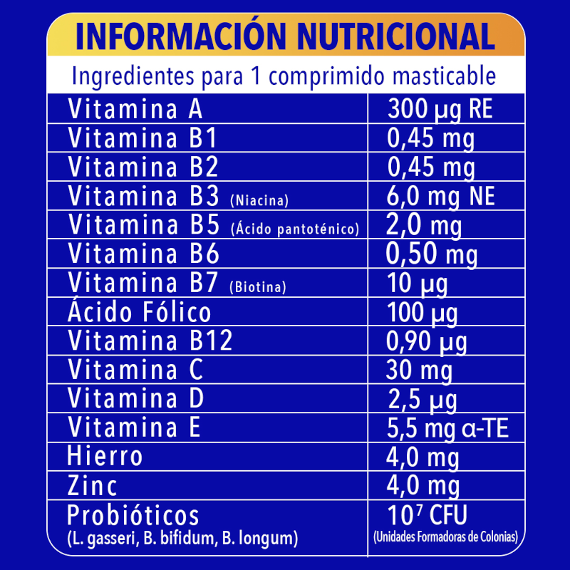 Defense Junior košļājamās tabletes Vitamīni un minerālvielas