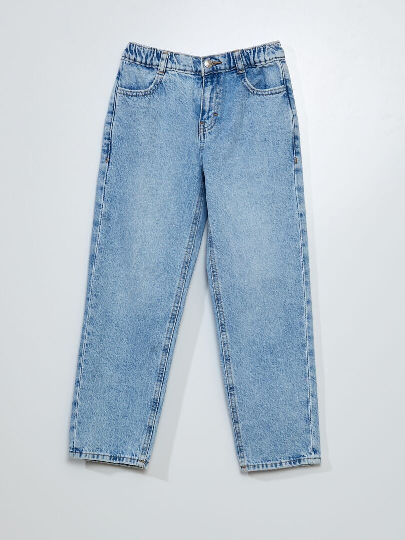 Calça jeans reta de corte regular - AZUL