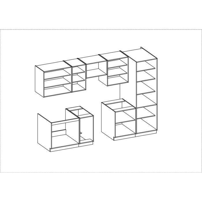 SARA Complete Modular Kitchen - 8 Elements - Sonoma Oak Finish - 300 cm Wide - Worktop Not Included