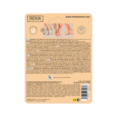 Masque pour les pieds Iroha Nature Repair au beurre de karité 2 x 9 ml